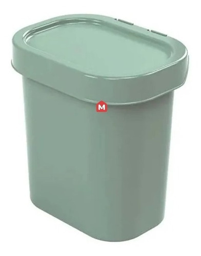 Cesto Oficina Mini Tacho De Basura 2,5l Hogar Cocina Baño Color Verde