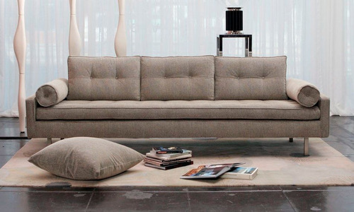 Sillon Sofa 3 Cuerpos Vioski Chicago Gris Claro / Kubus