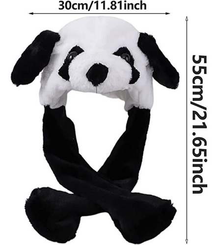 Gorro De Panda Con Luces, Con Orejas Moviles, Gorrito Kawaii