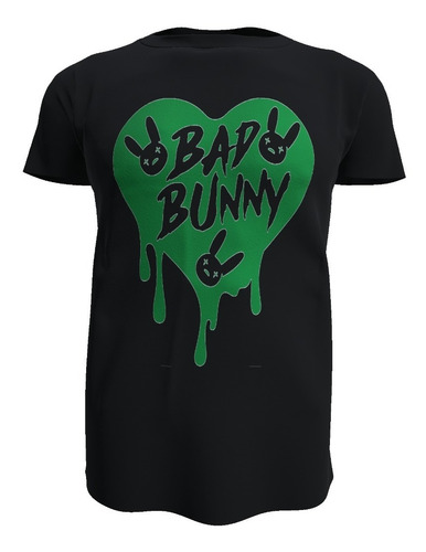 Polera Bad Bunny, Corazon #2, 100% Algodón