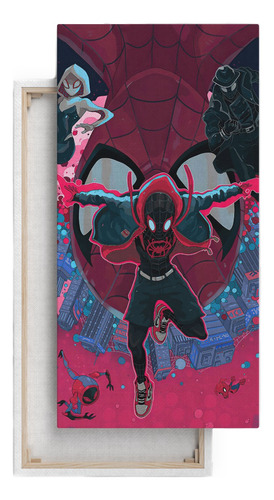 A Través Del Spider-verso Cuadro Decorativo En Canvas Marvel
