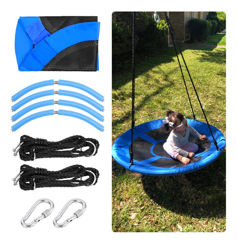 Columpio Redondo Para Árbol Niños 40 Pulgadas Azul Color