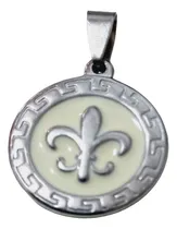 Comprar Dije Medalla Flor Y Cadena Tourbillon . Acero Quirúrgico 