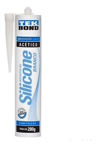 Cola Silicone Acético Branco 280g Tekbond