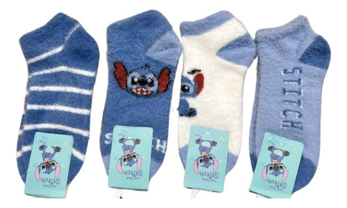 Medias Peludas Super Suaves X2u Al Azar Diseño Stitch Kawaii X2u Stitch Único