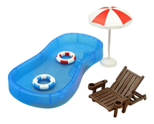 Simulación 1:12 Casa De Muñecas Jardín Piscina Adornos