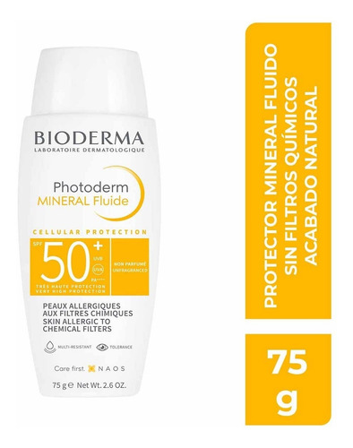 Bioderma Photoderm Mineral Fluide Allergic Skin Spf50+ 75g