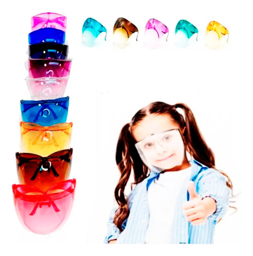 Careta Colores Rígida Para Niños Protección De Cara Completa