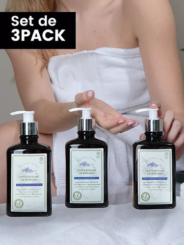Pack 3 Shampoo Crema Jabon Concentrado De Romero 300ml C/u