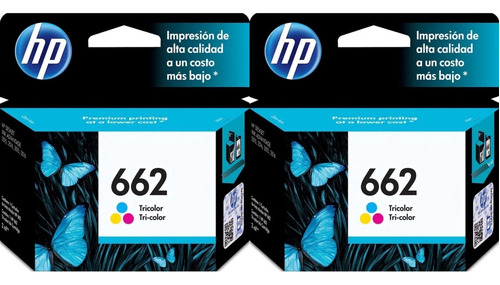 Cartuchos De Tinta Hp 662 Color Pack X2 Unidades Originales