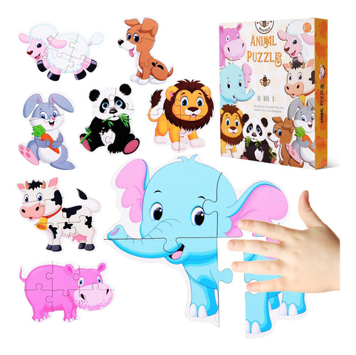 Beestech Rompecabezas De Animales Para Niños Pequeños, Niños