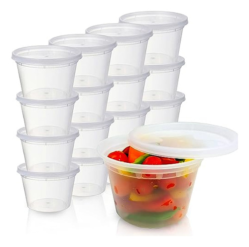 Recipientes Almacenamiento Con Tapas 16 Oz (48 Sets)