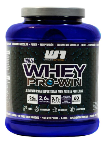 Proteína Whey Pro-win 2kg  60 Sv Vainilla -winkler Nutrition