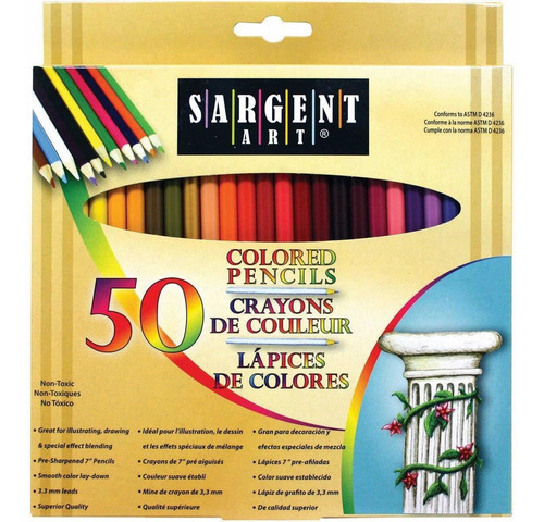 Lápices De Colores Premium, Paquete De 50 Colores Surt...