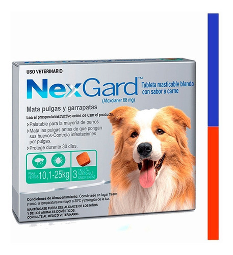 Comprimido antiparasitário para pulgas Boehringer Ingelheim NexGard Antipulgas para cão de 10.1kg a 25kg