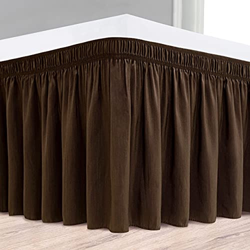 Cortinas Cama Colchón Volantes Sedosos Con Elástico Marrón