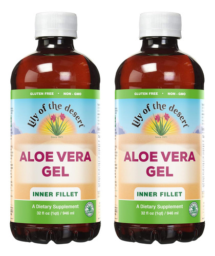 Pack Of 2 X Lily Of The Desert Aloe Vera Gel Inner Fillet -