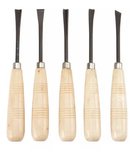 Set de 5 Gubias - Cuchillas para Tallar Madera PRO - EMM Ferreterías &  Constructor