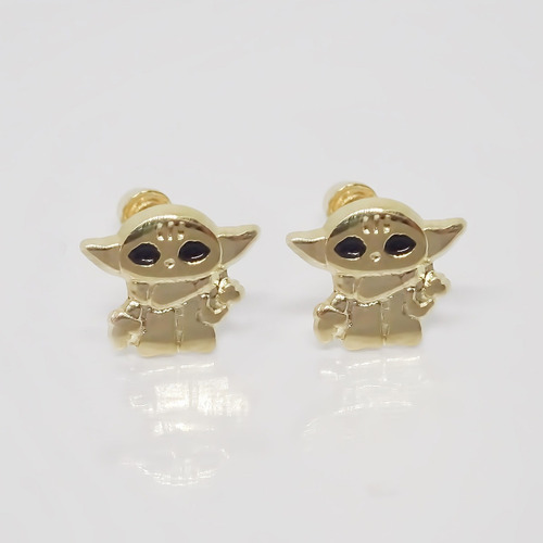 Amor Eterno - Broqueles Aretes Star Wars Yoda Bebé / Oro 10k