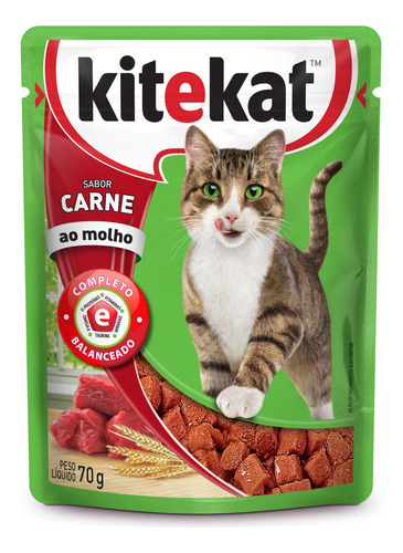 Kitekat Alimento Húmedo Para Gato Sabor Carne Sobre 70 G