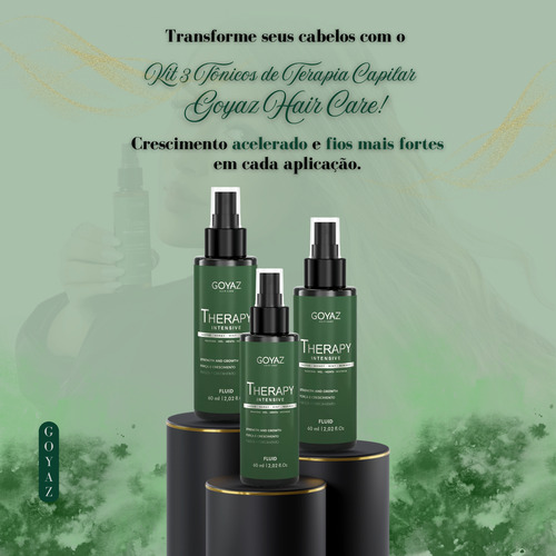 Kit 3 Tônicos Capilares Goyaz 60ml Crescimento Rápido