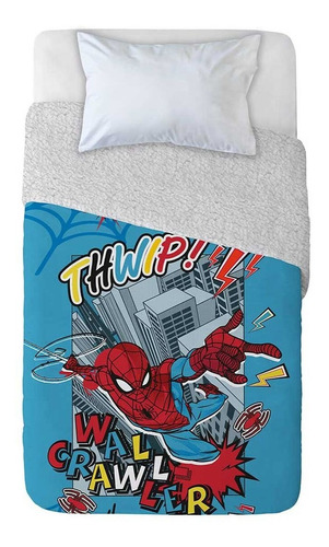 Frazada Polar Sherpa Spiderman Wall