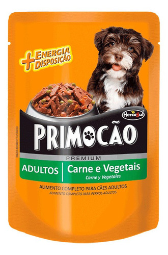 Pack Pouch Paté Primocao Sabor Carne Y Vegetales 12 U. X100g
