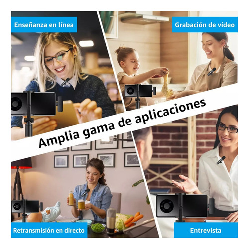 2 Micrófonos Inalámbrico Mini Lavalier Compacto Solapa Usb C