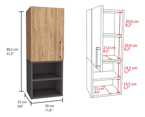Mueble Lavama + Mueble Auxi + Optimizador Baño Madrid - Miel
