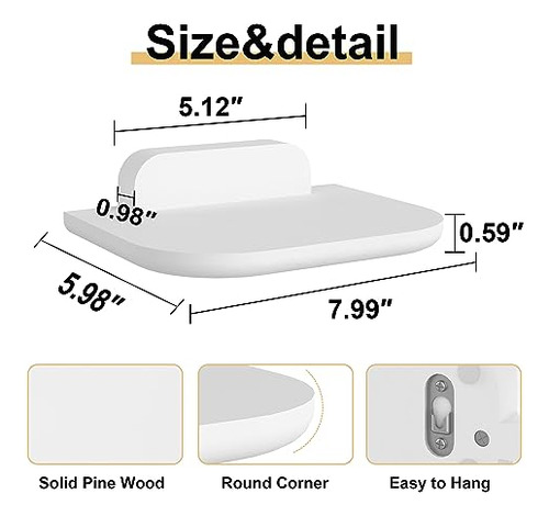 Estantes Flotantes Blancos Madera Pared Curvos Dormitorio In