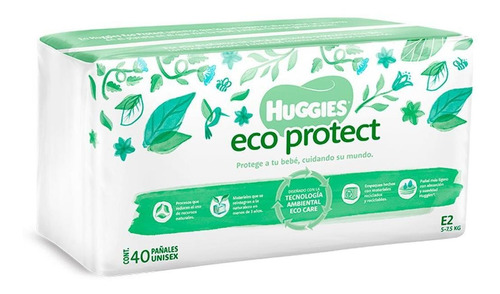 Pañal Huggies Eco Protect Etapa 2 Unisex 40 Piezas Talla 5-7.5 Kg