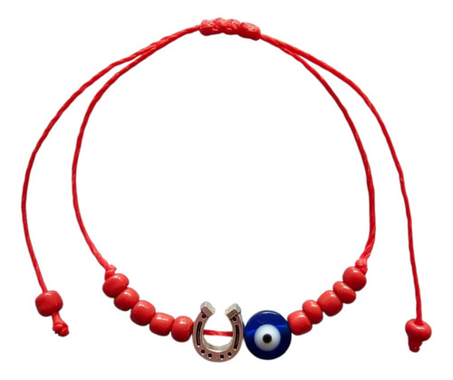 Pulsera Herradura Ojo Turco Amuleto Energia Positiva Rojo 15 Cm 30 Cm