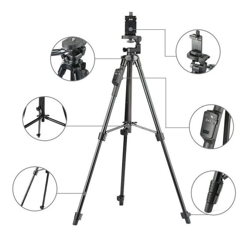 Trípode Profesional Cámaras + Soporte Compatible Celulares