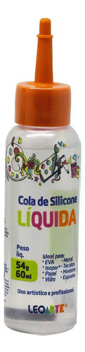 Cola Madeira LEO ARTE Cola silicone líquida 54g 60ml leoarte artesanato - 99502 - Marrom