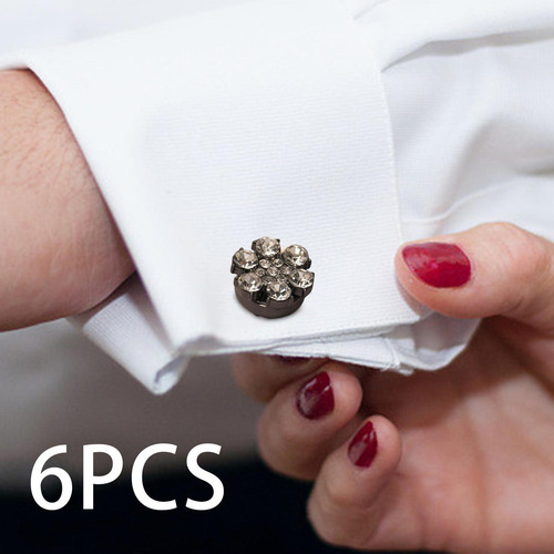 6 Uds Gemelos Camisa Botón Clips Camisa Elegante Accesorios