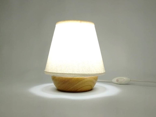 Imagen 4 de 7 de Velador Con Pantalla Estilo Moderno Escandinavo Madera C1