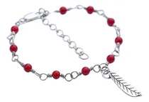 Comprar Pulsera Plata Hecho A Mano En Metal Plata Ley950 Jade Pluma 