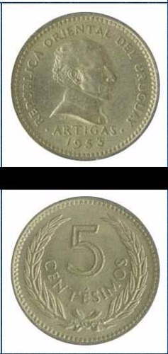 Lote De 17 Monedas Uruguay De 5 Centésimos Año 1953