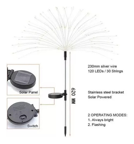 Luz Solar Full Star Decoració De León 120 Led 8 Modos