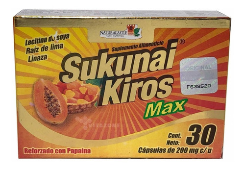 Sukunai Kiros Max 30 Cápsulas Baja De Peso Y Colesterol.