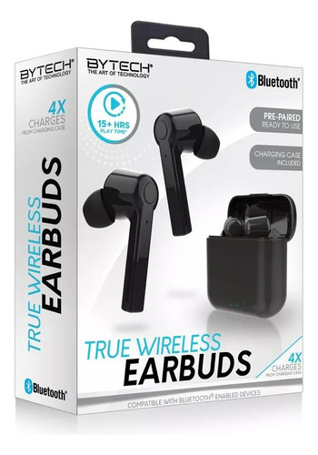 Audífonos Inalámbricos Bluetooth True Wireless Bytech Negro