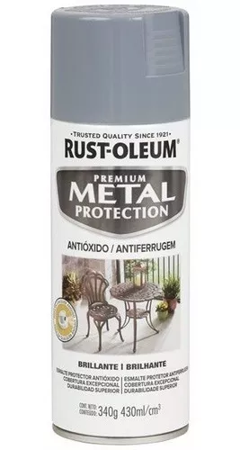 Pintura Aerosol Antióxido Metal Protection 340 Gr Rust Oleum Color Gris  Humo Brillante