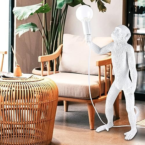 Moderna Lámpara De Mesa De Resina Con Forma De Mono, Lámpara