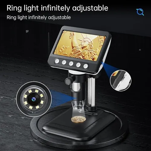 Microscopio Digital Usb 4.3 1080p Con 8 Led Y Aumento 50x-1