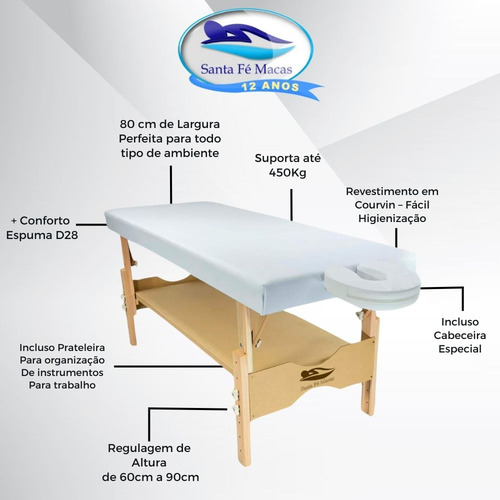 Maca Fixa 80cm Spa Regulagem De Altura + Escada 2 Degraus