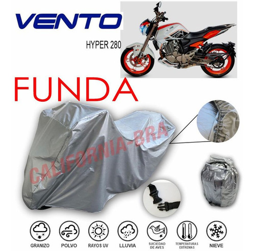 Funda Cubierta Lona Moto Cubre Vento Hyper 280