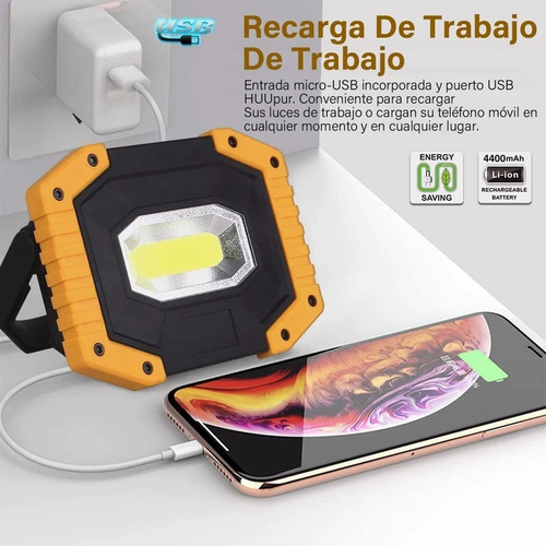 2 Piezas Led Cob Linterna Luz De Trabajo, 30w 2000lm Lámpara