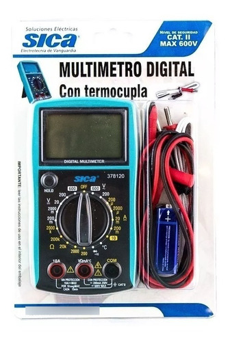 Imagen 3 de 5 de Multímetro Tester Digital 600v Con Termocupla Sica