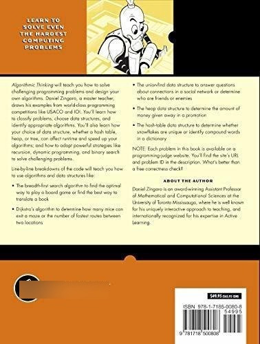 Algorithmic Thinking A Problem-based Introduction -., de Zingaro, Dan. Editorial No Starch Press en inglés