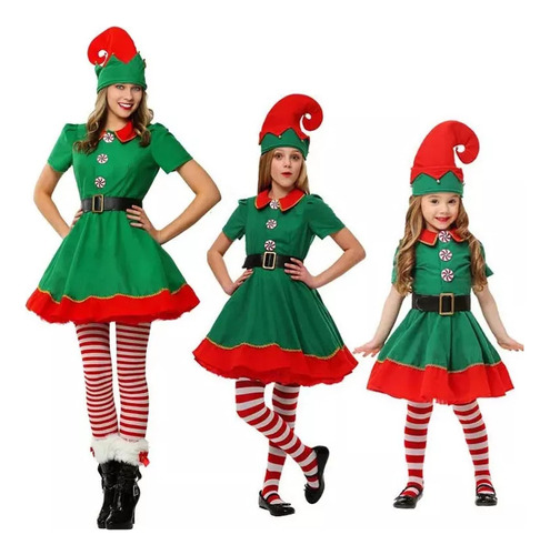 Traje De Elfo Navideño Para Vestido De Cosplay De Santa Clau